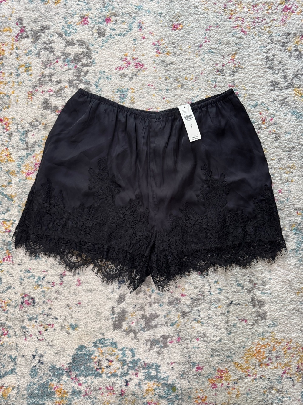 Anthropologie Lyrebird Heirloom Lace Trim Satin Shorts Sz Sm
